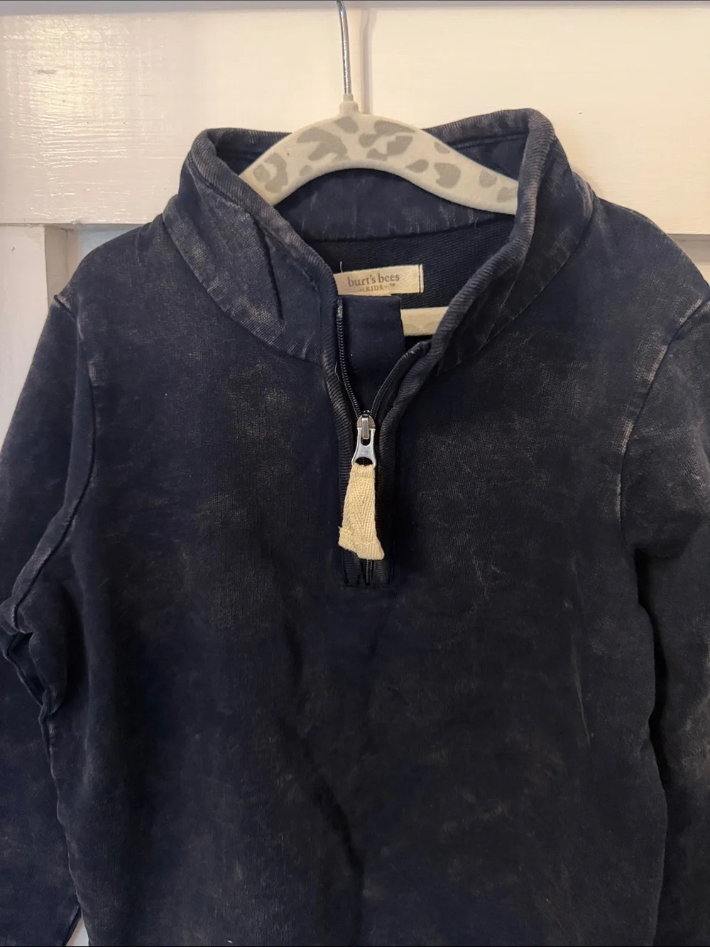 Burt's Bees Baby Navy Quarter-Zip Hoodie